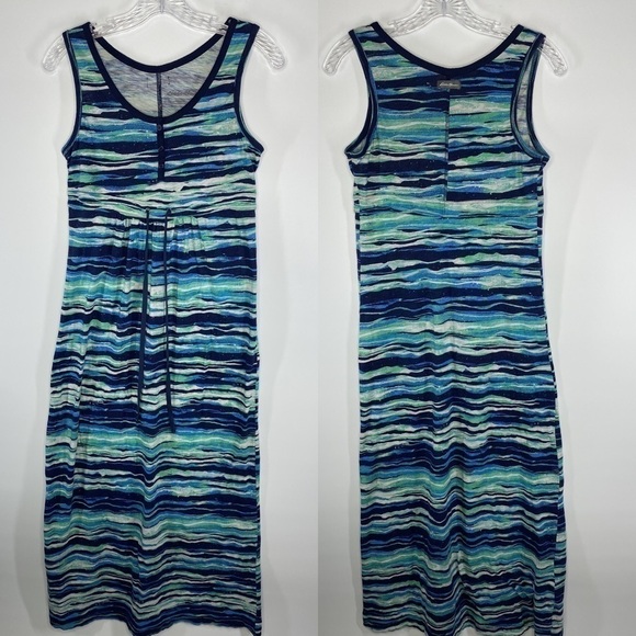 Eddie Bauer Max Sleeveless Blue Marble Dress Size Medium - Picture 1 of 8